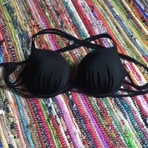 Black push-up bikini top